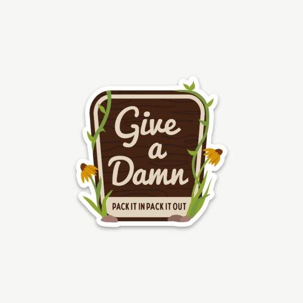 Give a Damn Flower Sticker